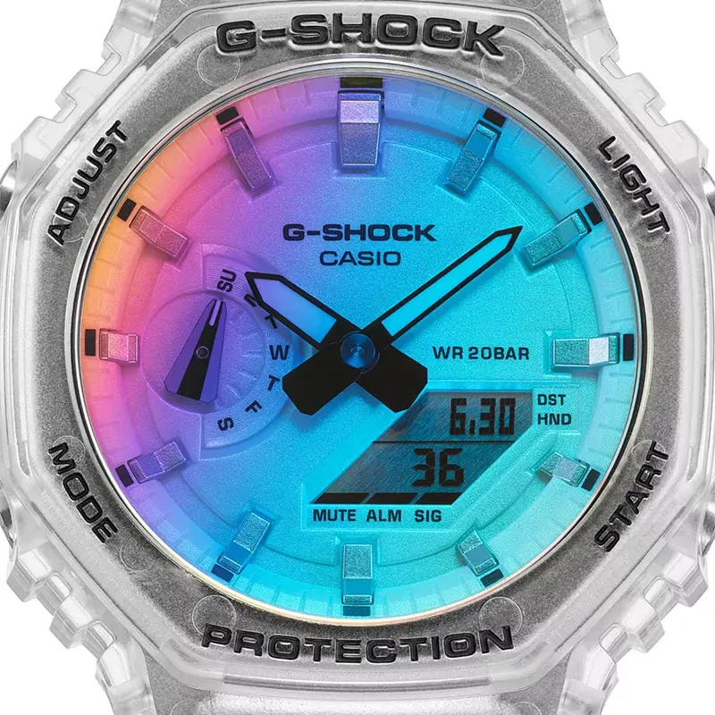 G-Shock Carbon Core Guard Rainbow Gradated Dial Men's Watch- GA-2100SRS-7A